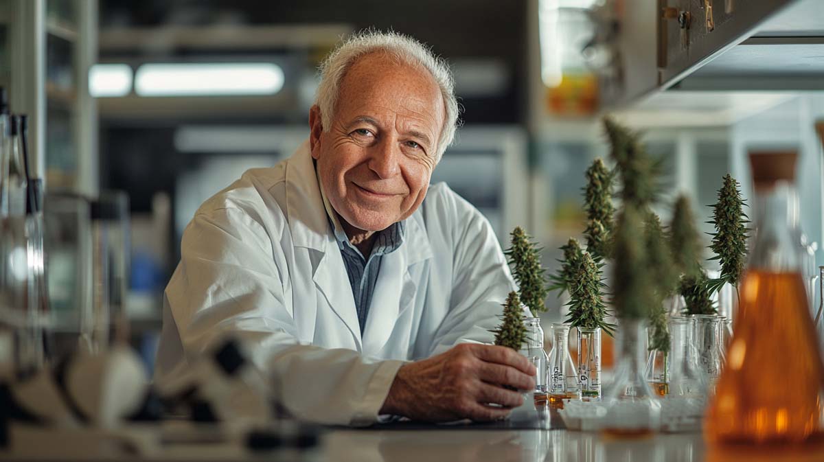 cannabis-weed-legenden-geschichte-foto-dr-raphael-mechoulan-entdeckung-thc-wirkstoff-effekt-high-weed-labor-usa-buds-versuch