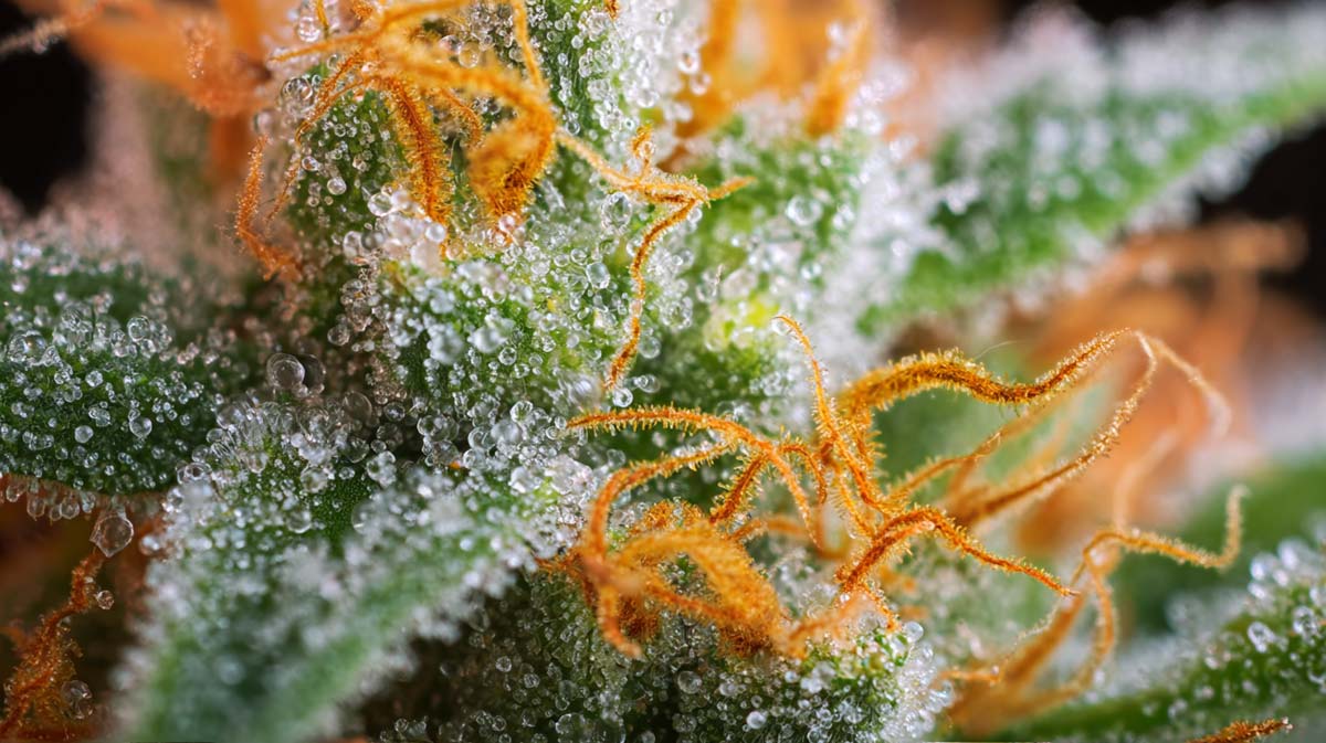 terpene-cannabis-bluete-nahaufnahme-zoom-faden-tropfen-wirkung-medizinischer-einsatz-kranheiten-rezept